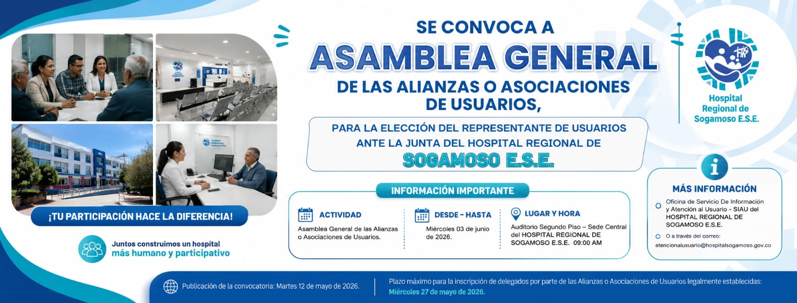imagen de Convocatoria Asamblea de Usuarios Hospital de Sogamoso E.S.E.